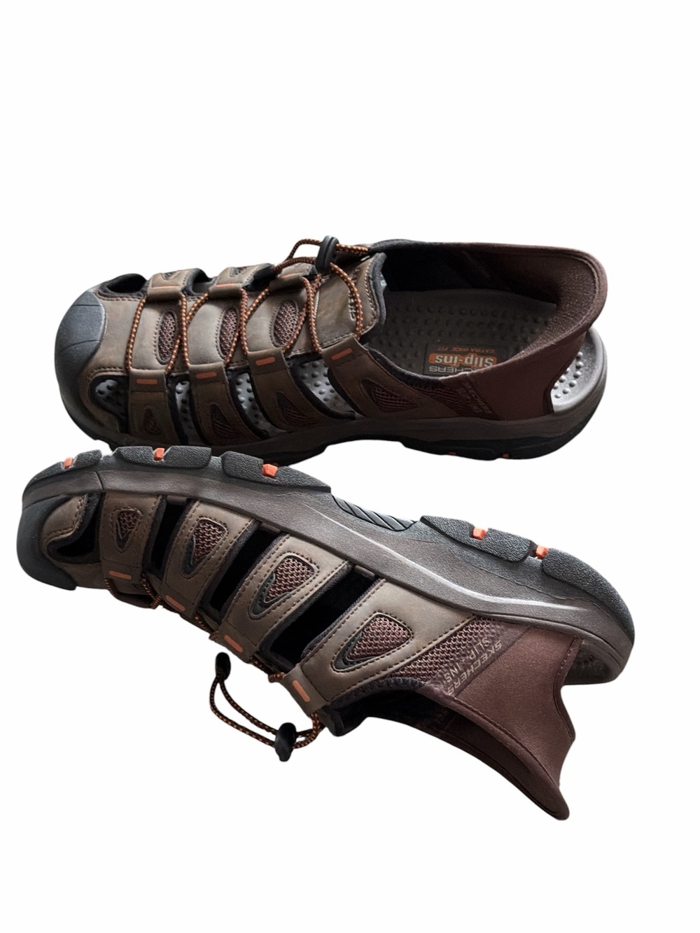 Skechers Brown & Black Men's Closed-Toe Outdoor Sandals - Picture 4 of 8